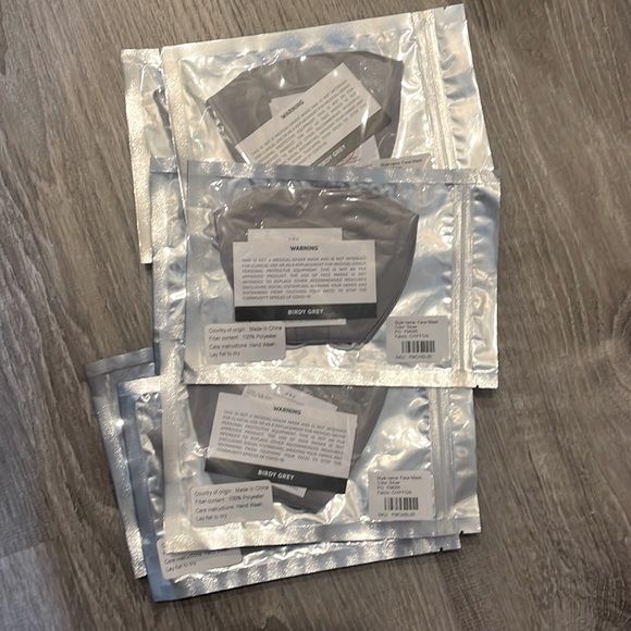 Birdy Grey chiffon face mask in silver (5 available) - Picture 2 of 3